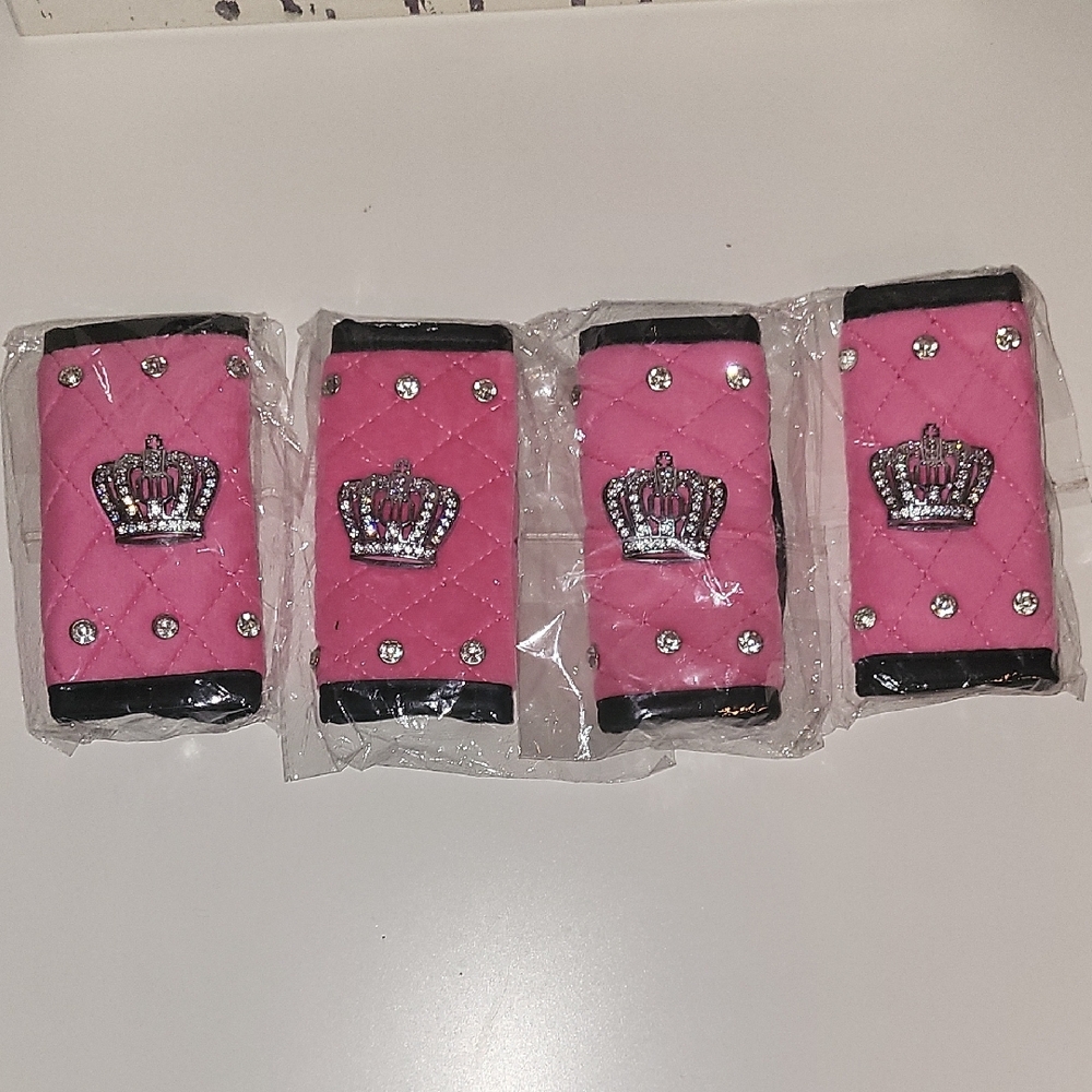 Pink Crown Car Handle Covers